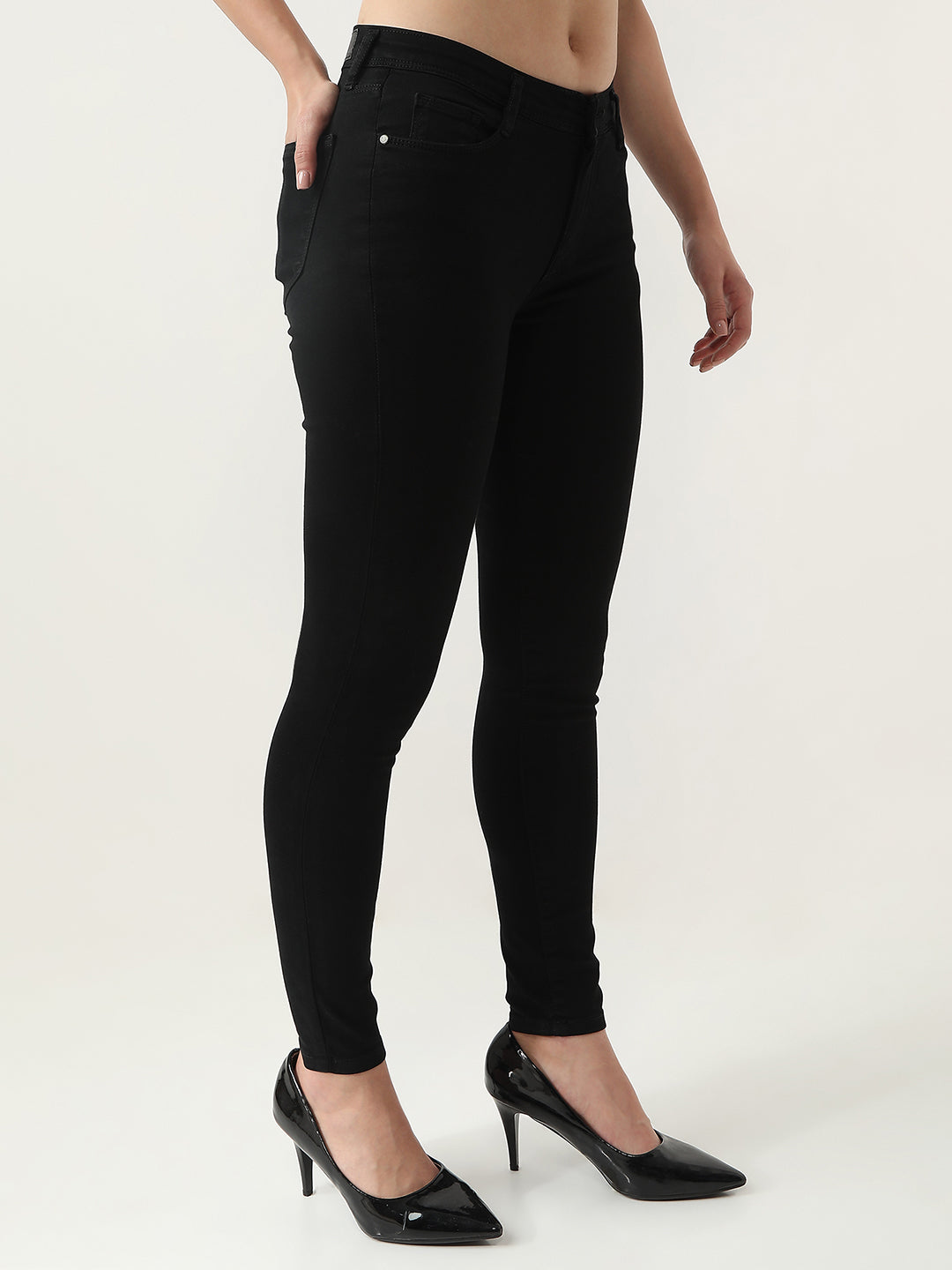 Women Black High-Rise Skinny Jeans