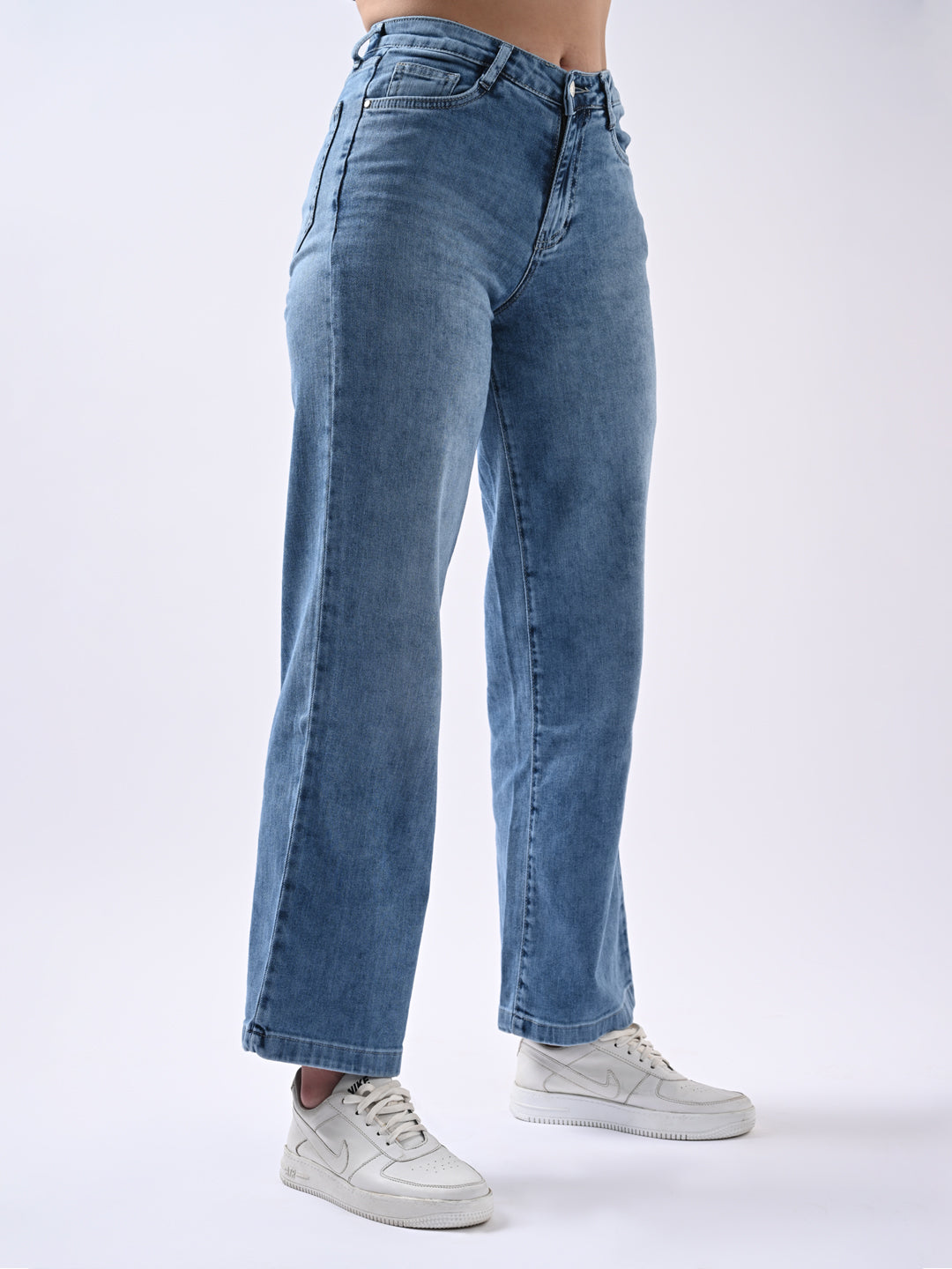 Women High Rise Wide Leg Jeans