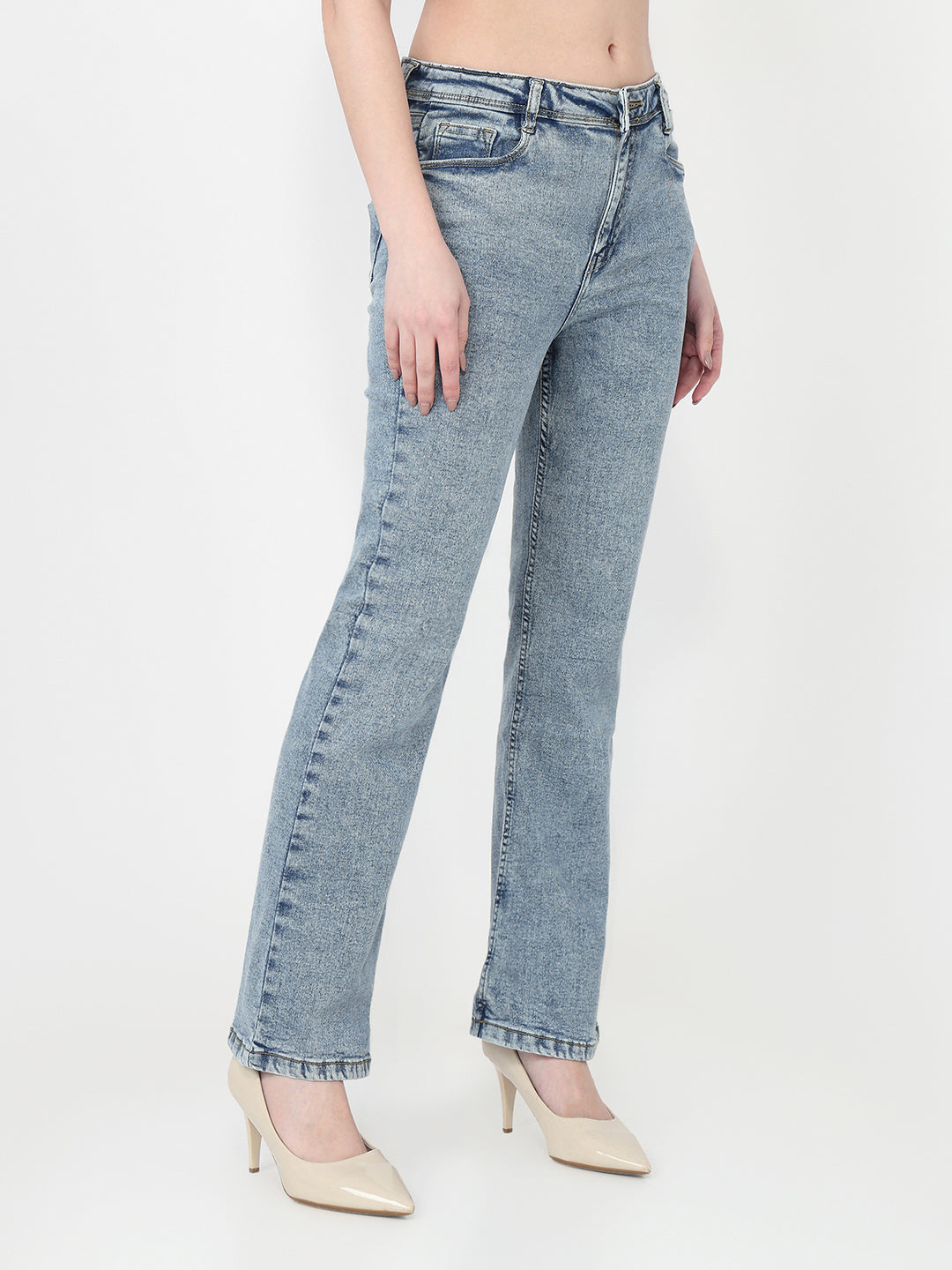 Light Blue High-Rise Flare Jeans
