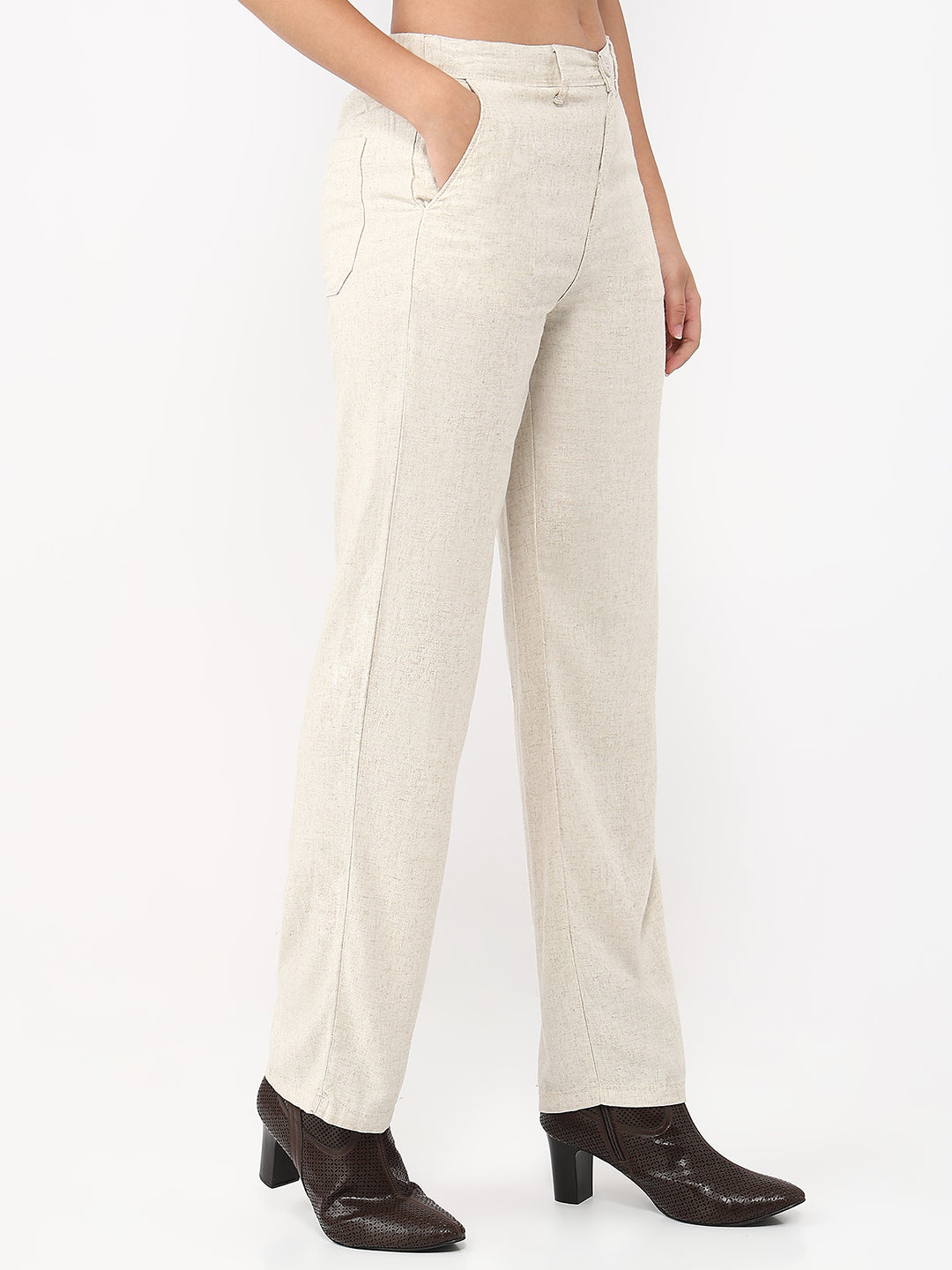 Women Light Natural Loose Straight Korean Pants