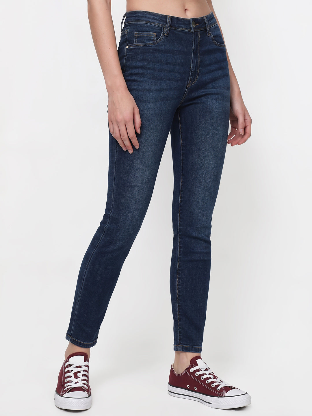 Blue High-Rise Skinny Jeans