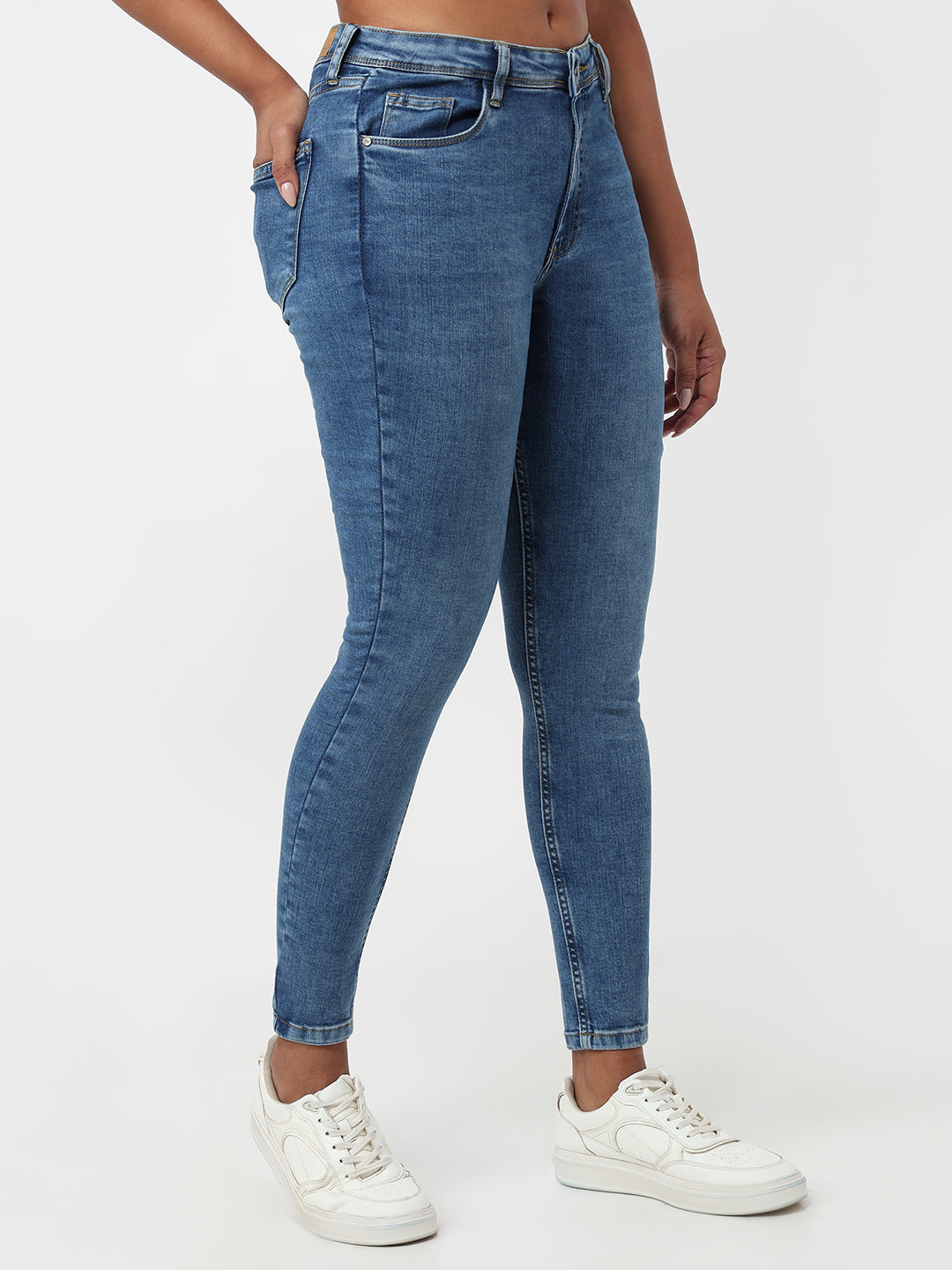 Women Blue High-Rise Skinny Jeans