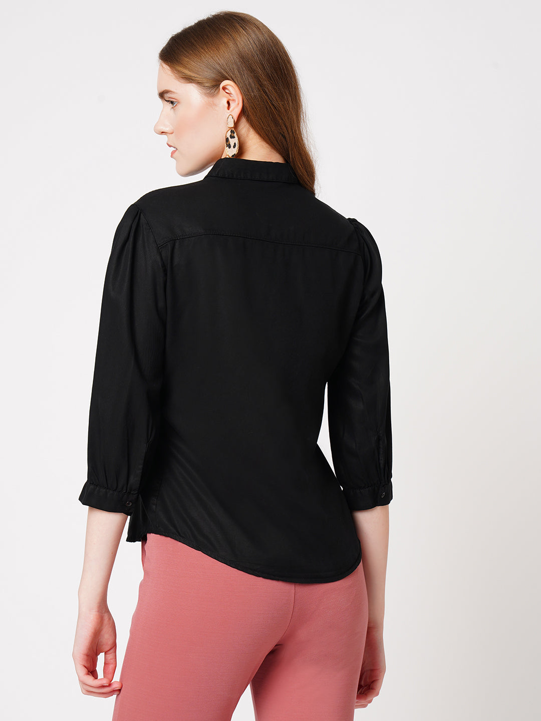 Women Black Slim Shirt