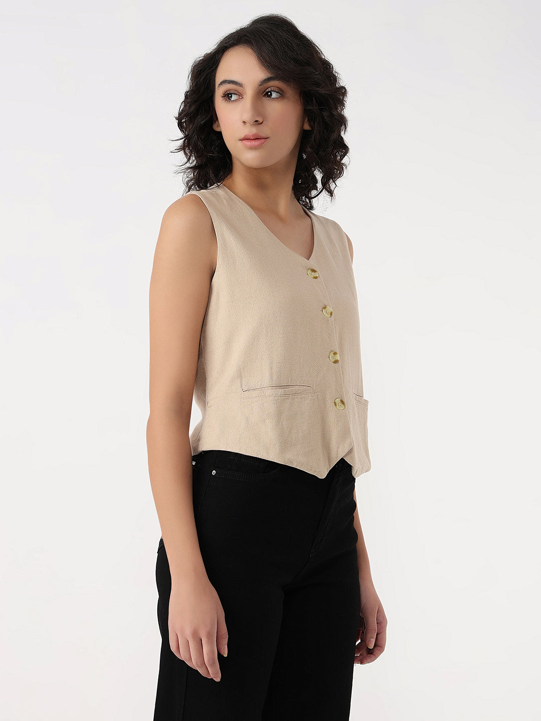 Women Slim Fit Vest Coat