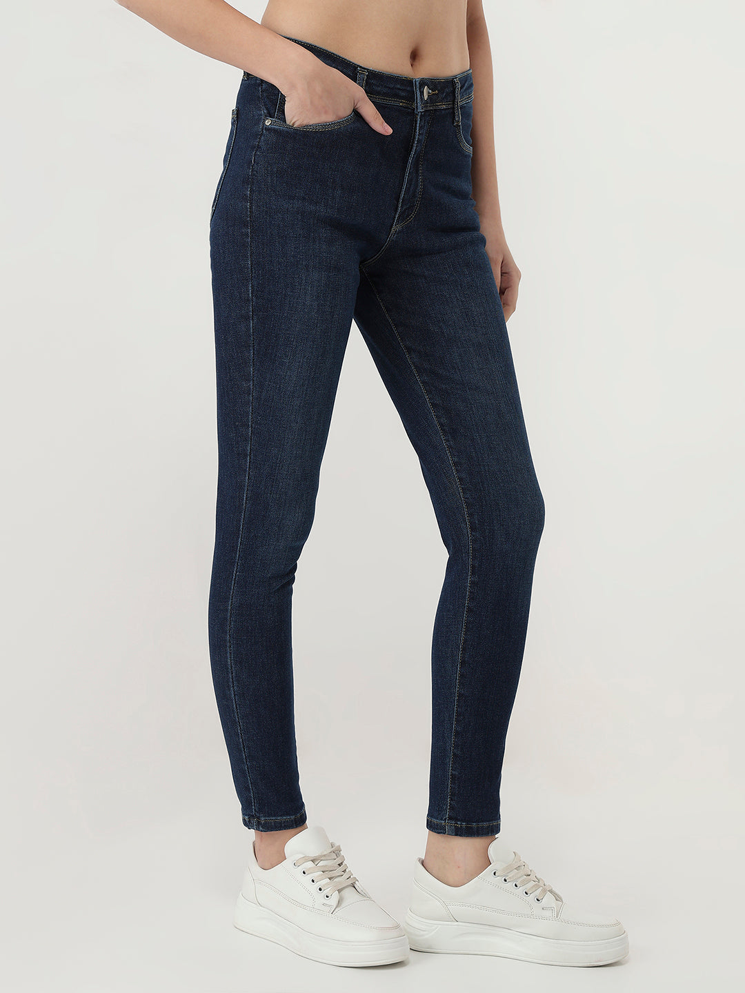 Women Blue High-Rise Skinny Jeans