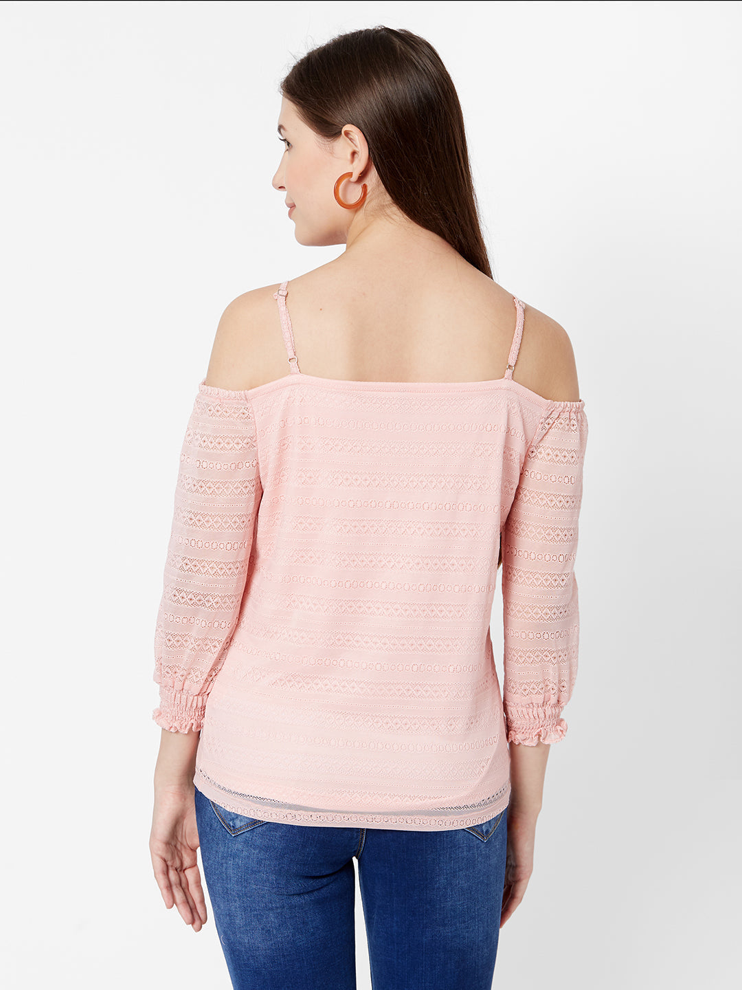 Women Peach Off Shoulder Top