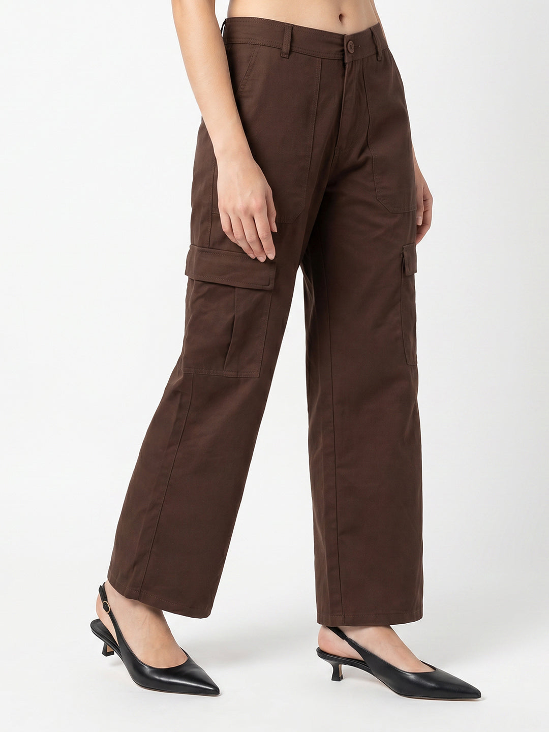 Women Sepia Mid-Rise Cargo