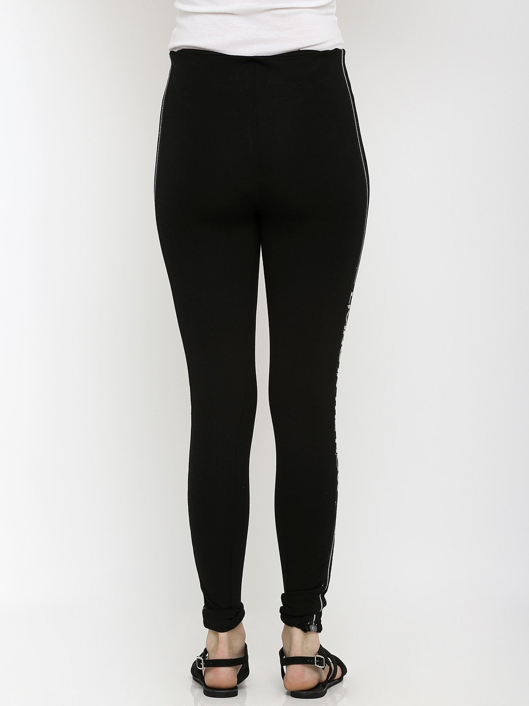 Women Black Mid-Rise Treggings