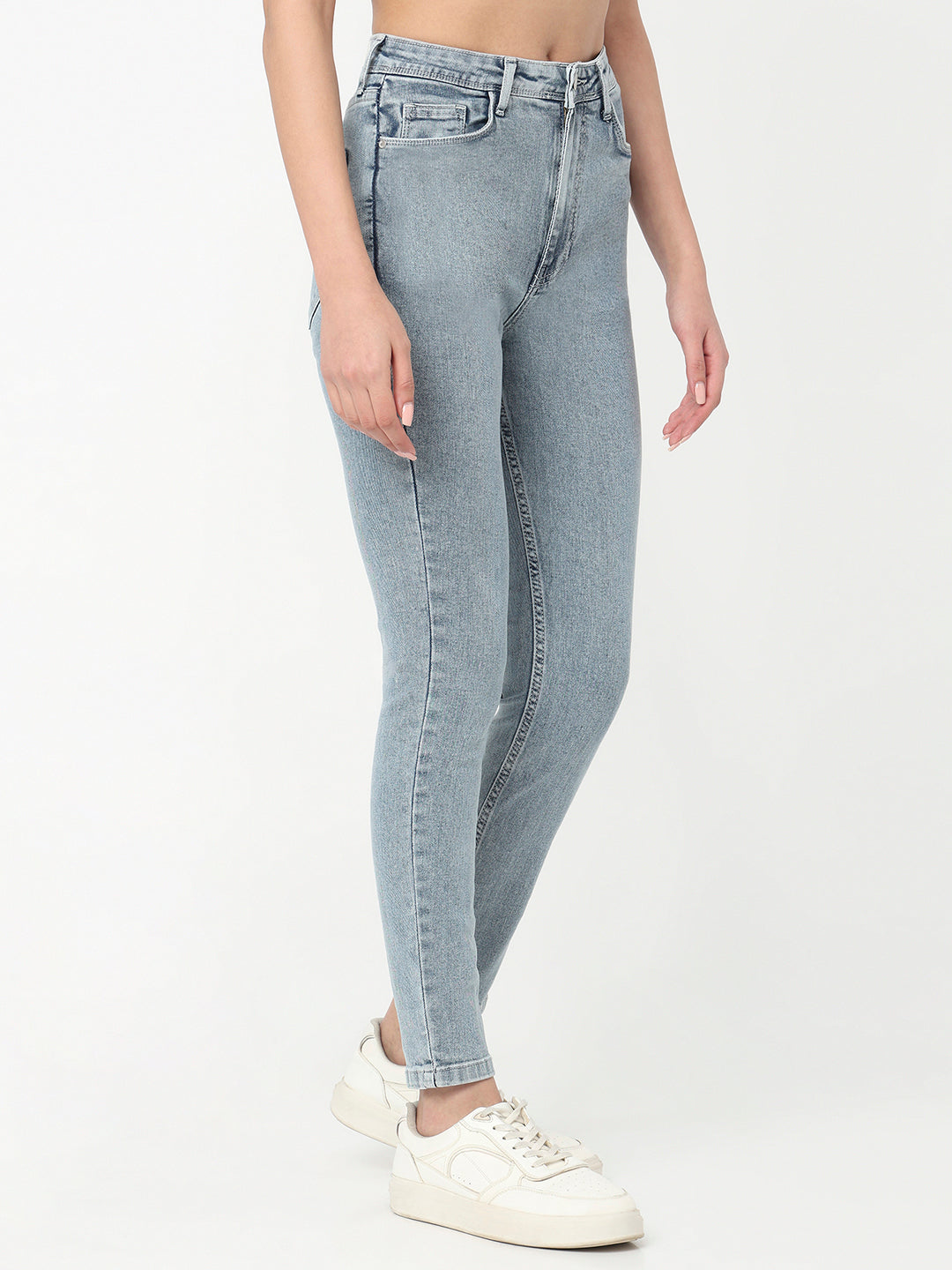 Women Light Blue High-Rise Skinny Jeans