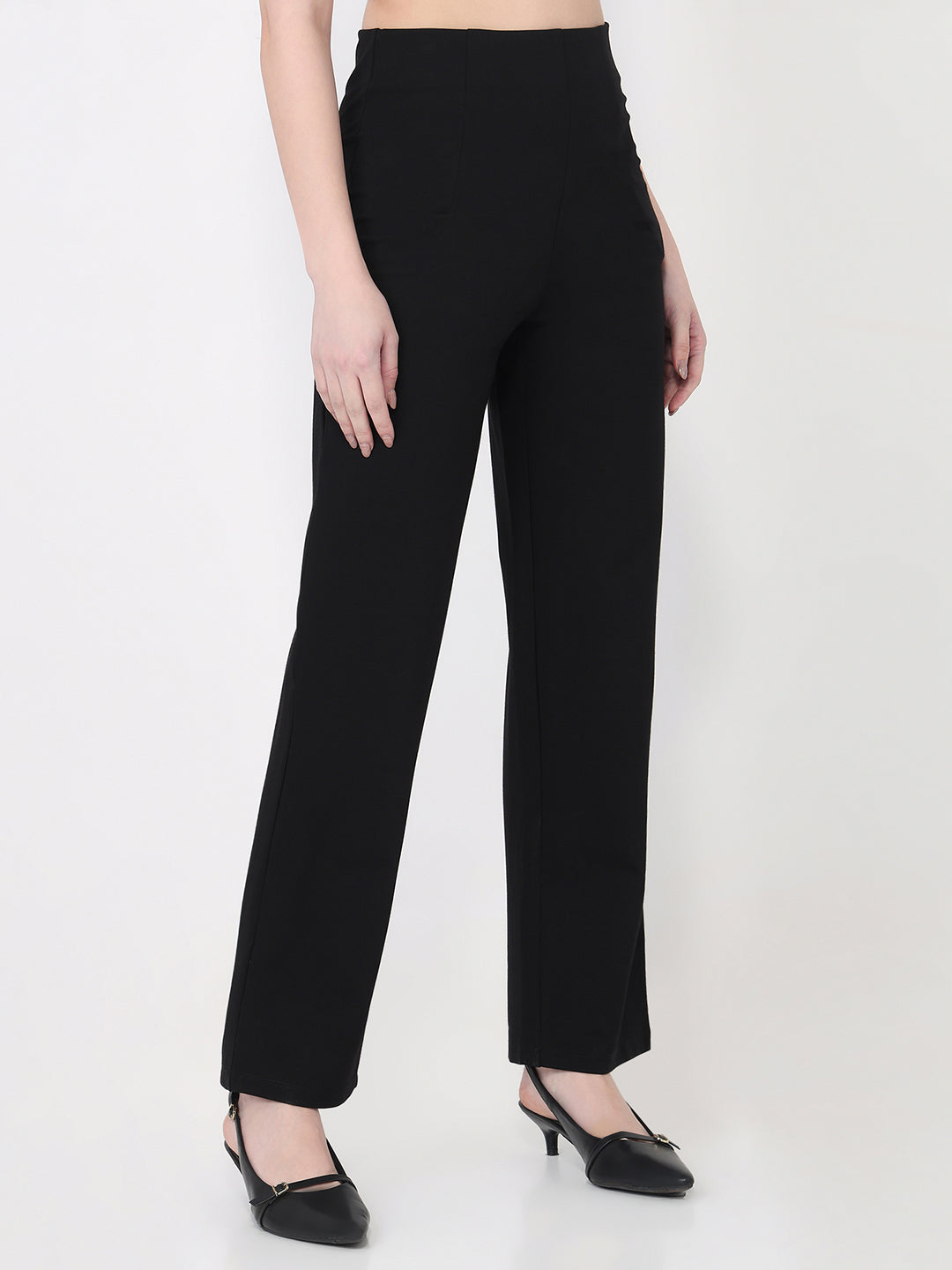 Women Black High-Rise Treggings