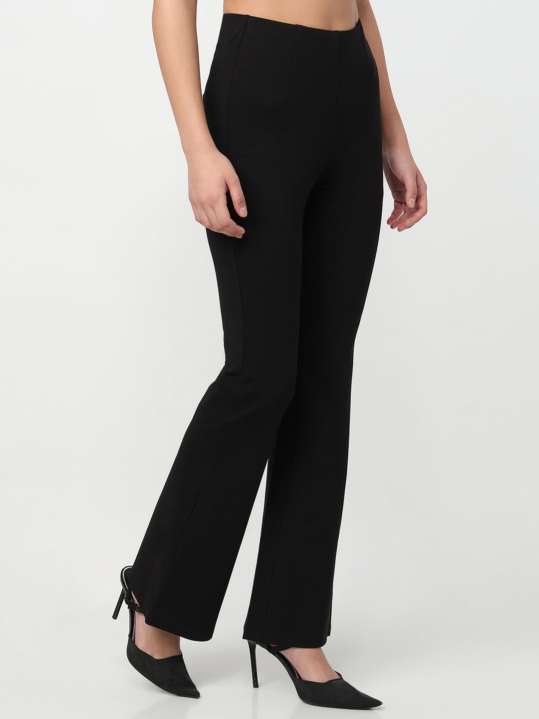 Women Black Flare Treggings