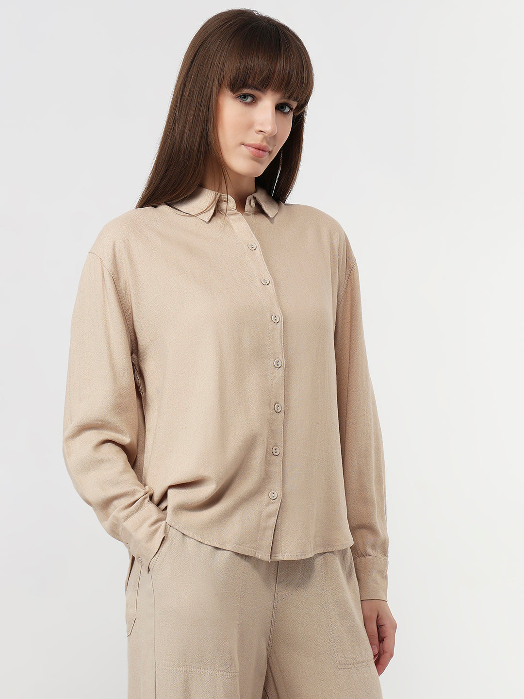 Women Oatmilk Oversized Shirt