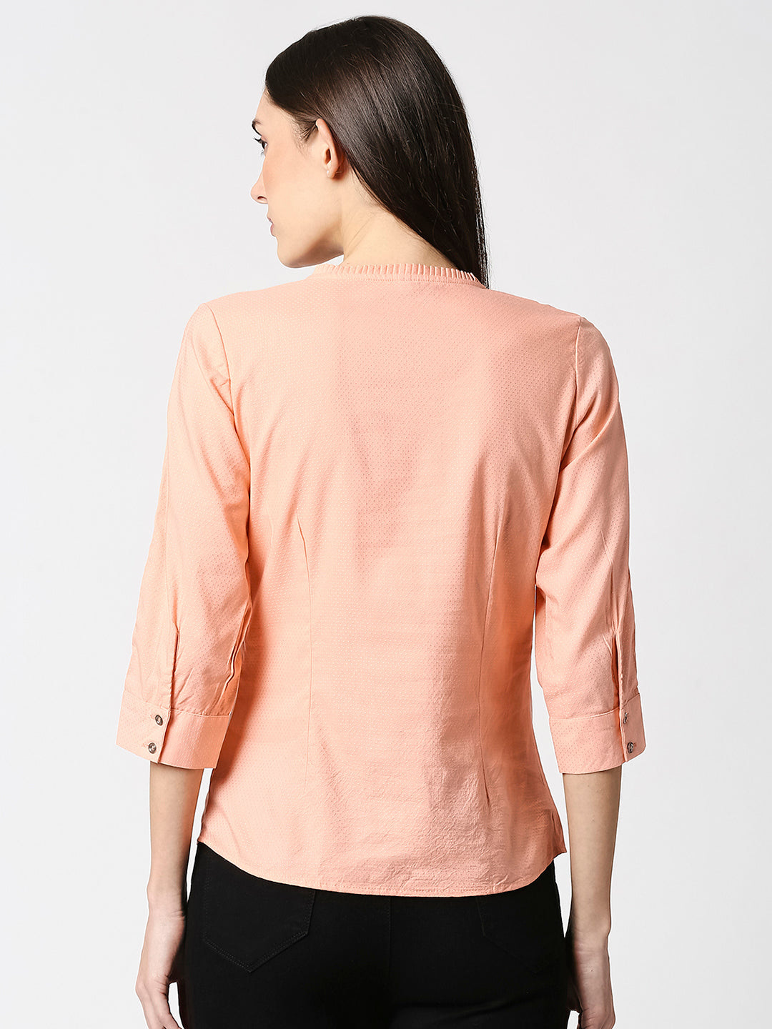 Women Salmon Slim Top