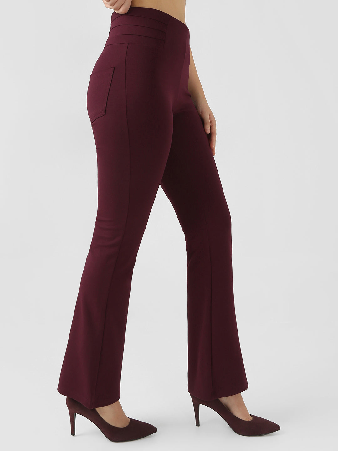 Women Wine Flare Treggings