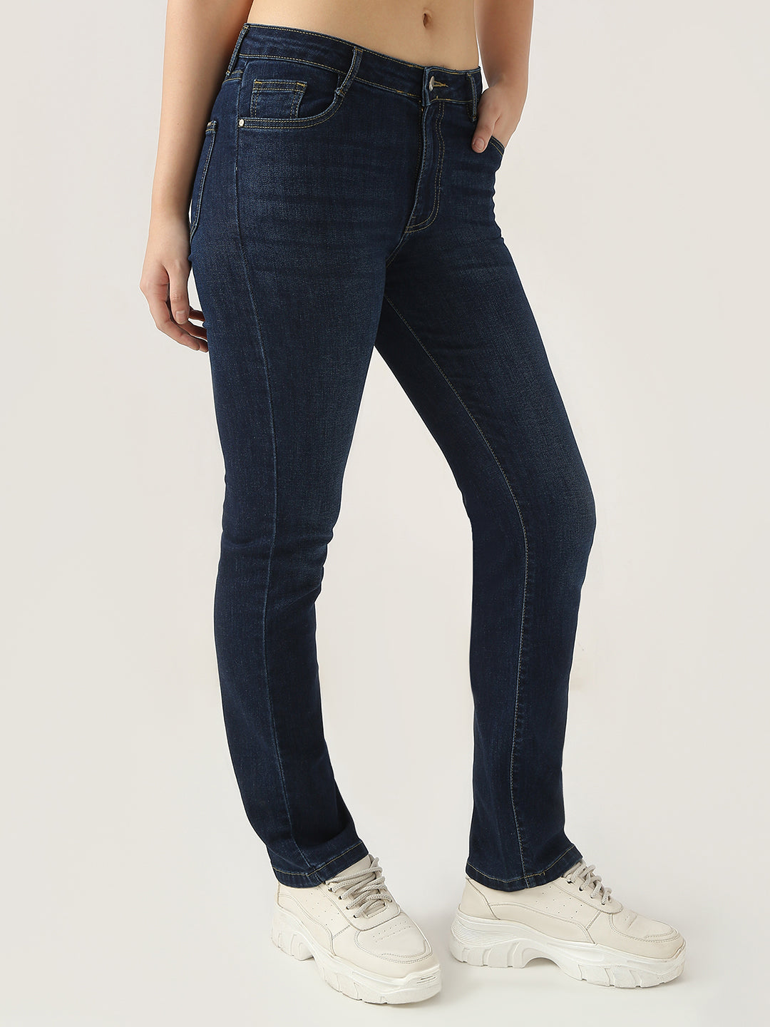 Women High-Rise Slim Straight Fit Jeans