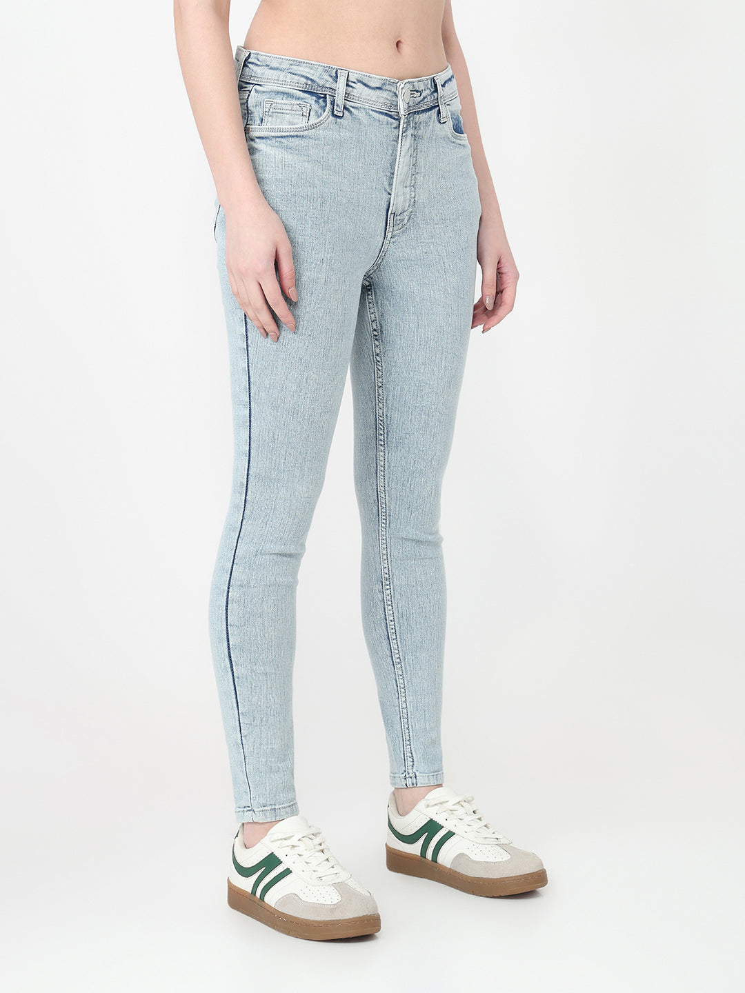 Women Light Blue High-Rise Skinny Jeans