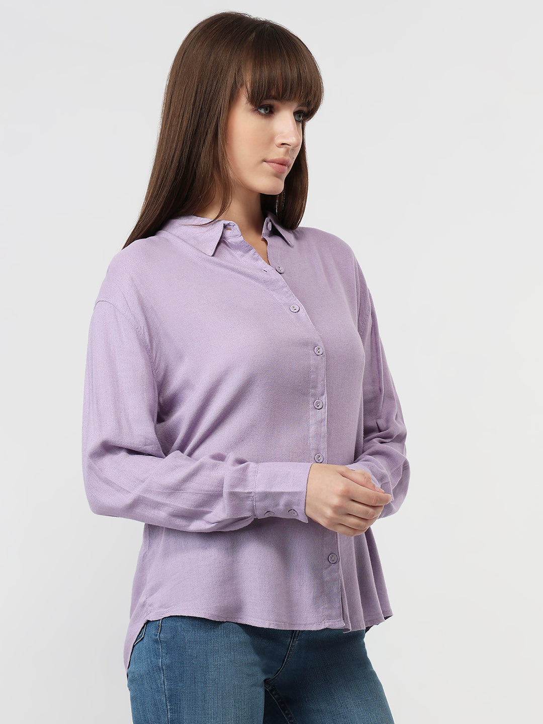 Women Lilac Oversized Shirt