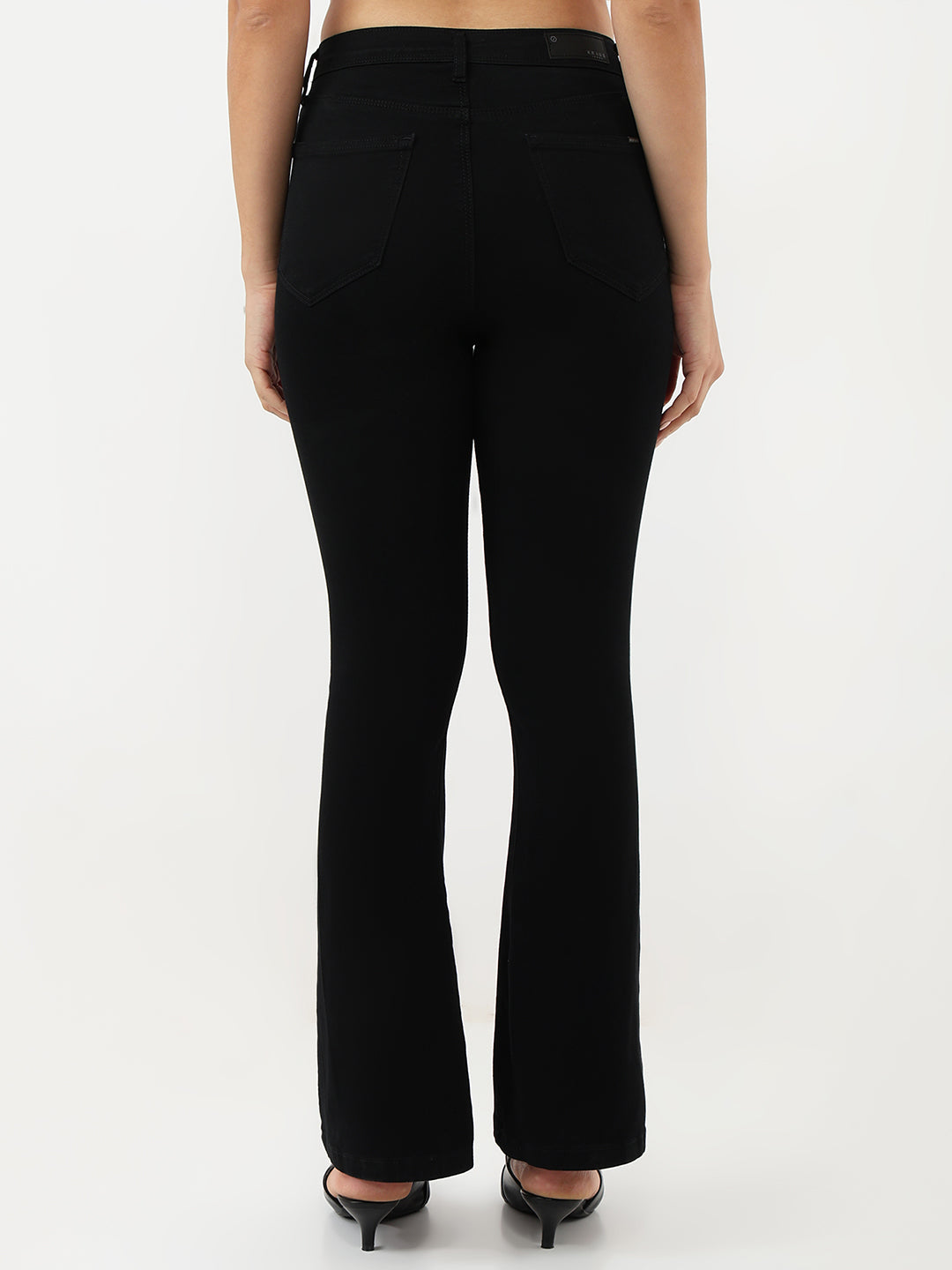 Women Black High-Rise Flare Jeans