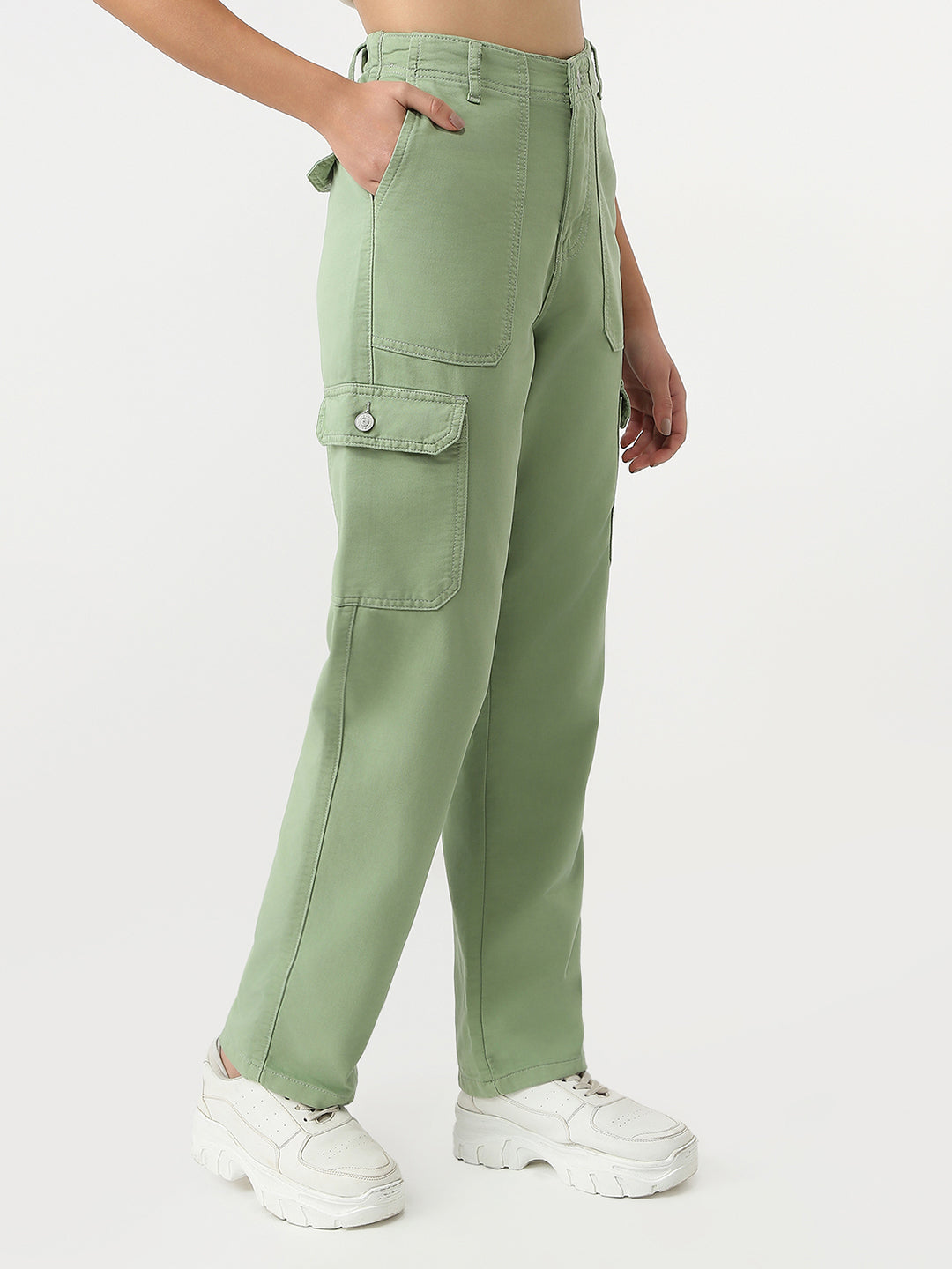 Women High Rise Loose Fit Cargo