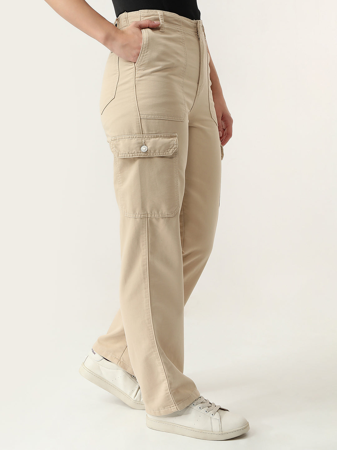 Women Oatmilk Mid-Rise Cargo