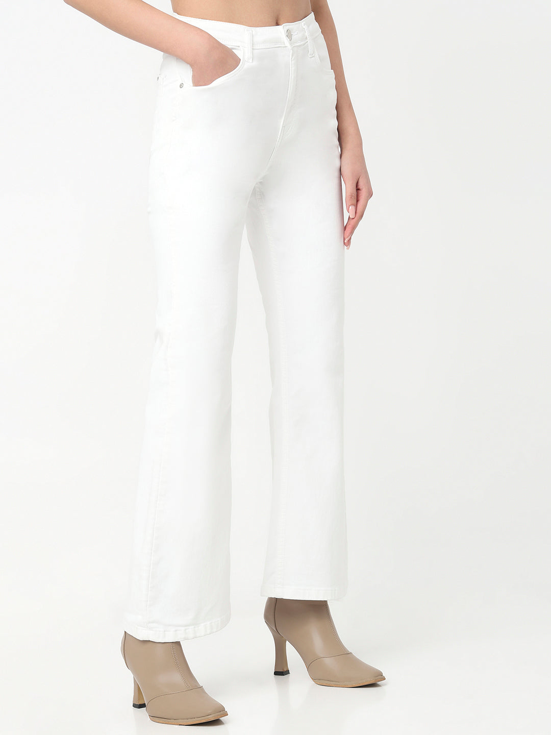 Women White High-Rise Flare Jeans