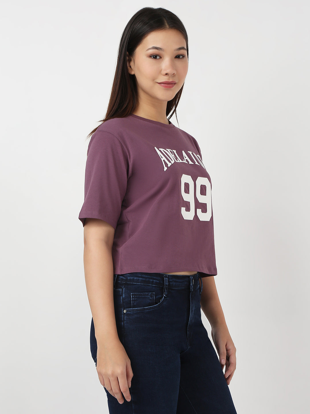 Women Mauve Slim Boxy T-Shirt