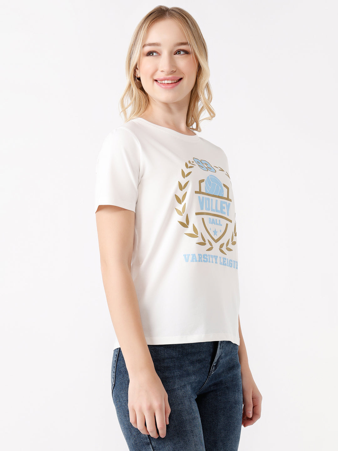 Women Off White T-Shirt