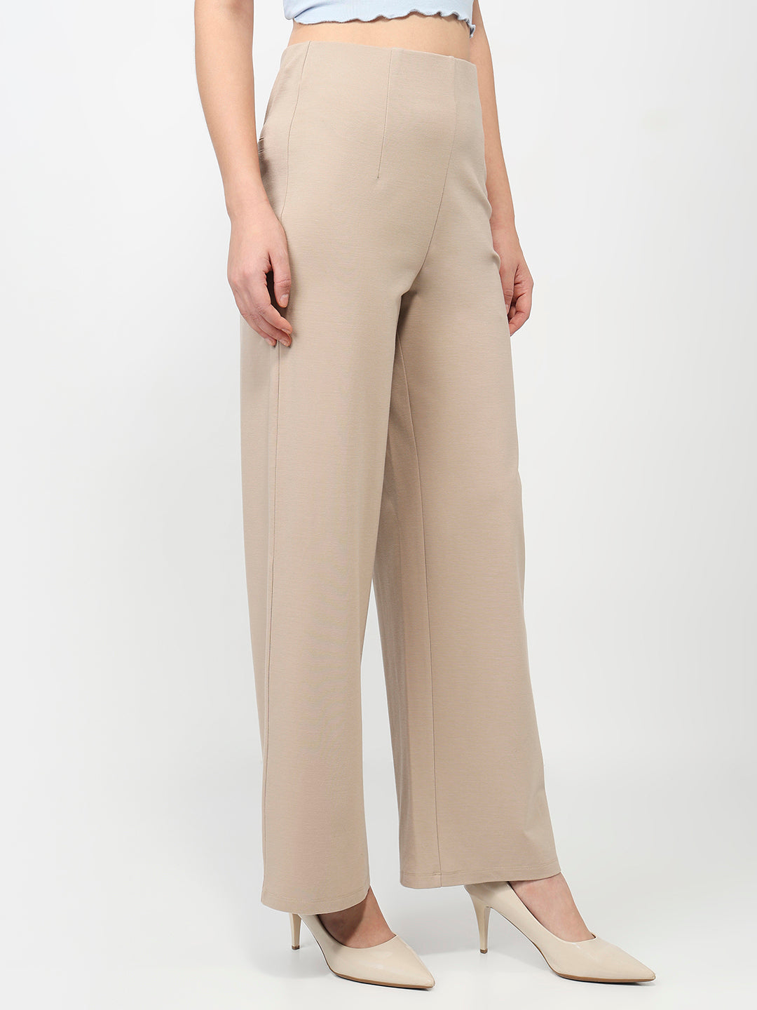 Women Oatmilk Wide Leg Treggings