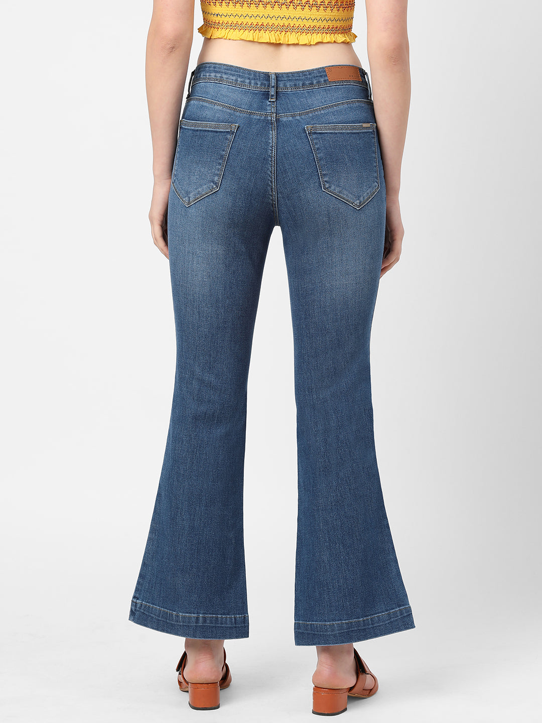 Women Blue High-Rise Flare Jeans