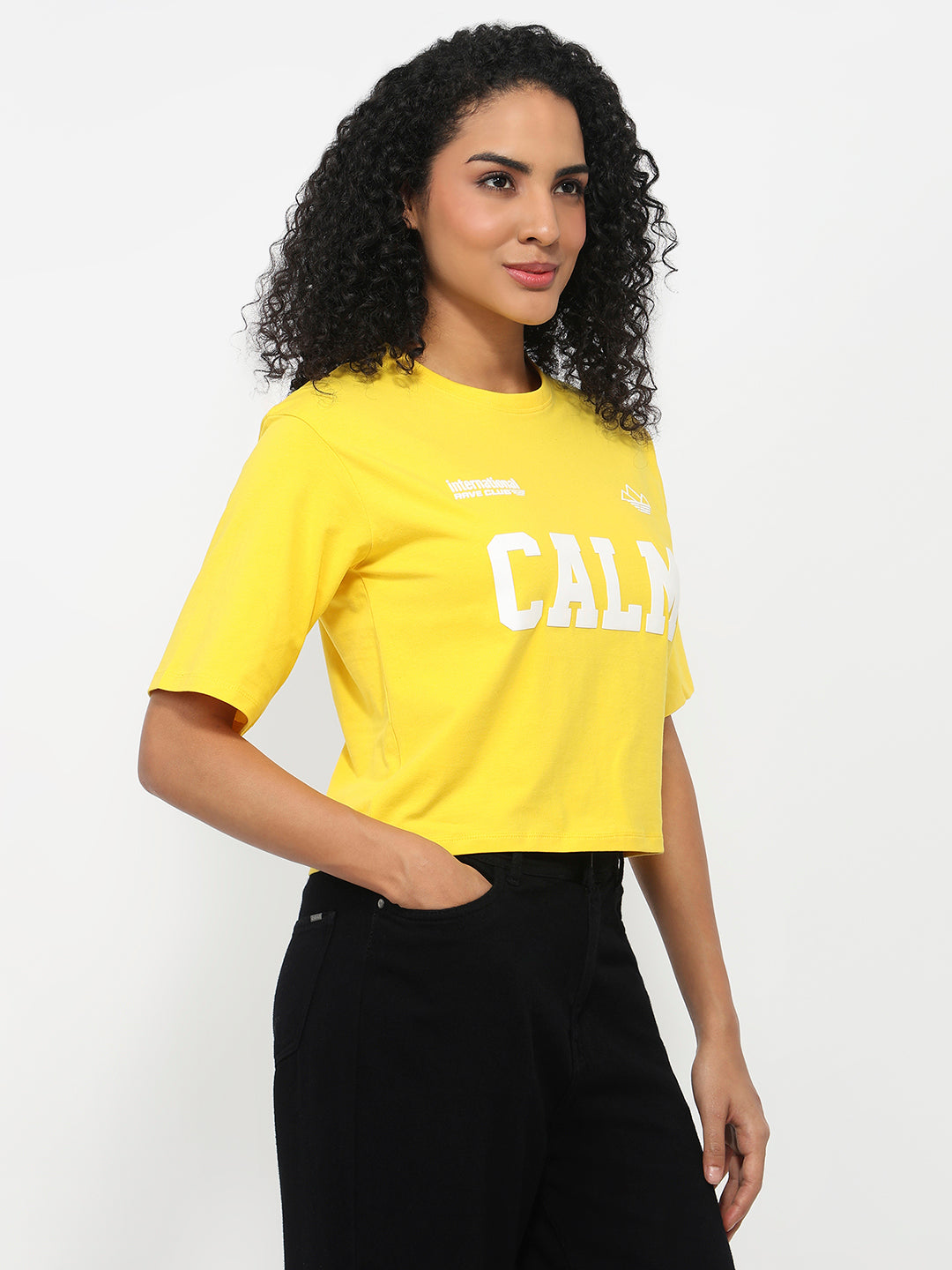 Women Golden Sunset Graphic Crop Tees