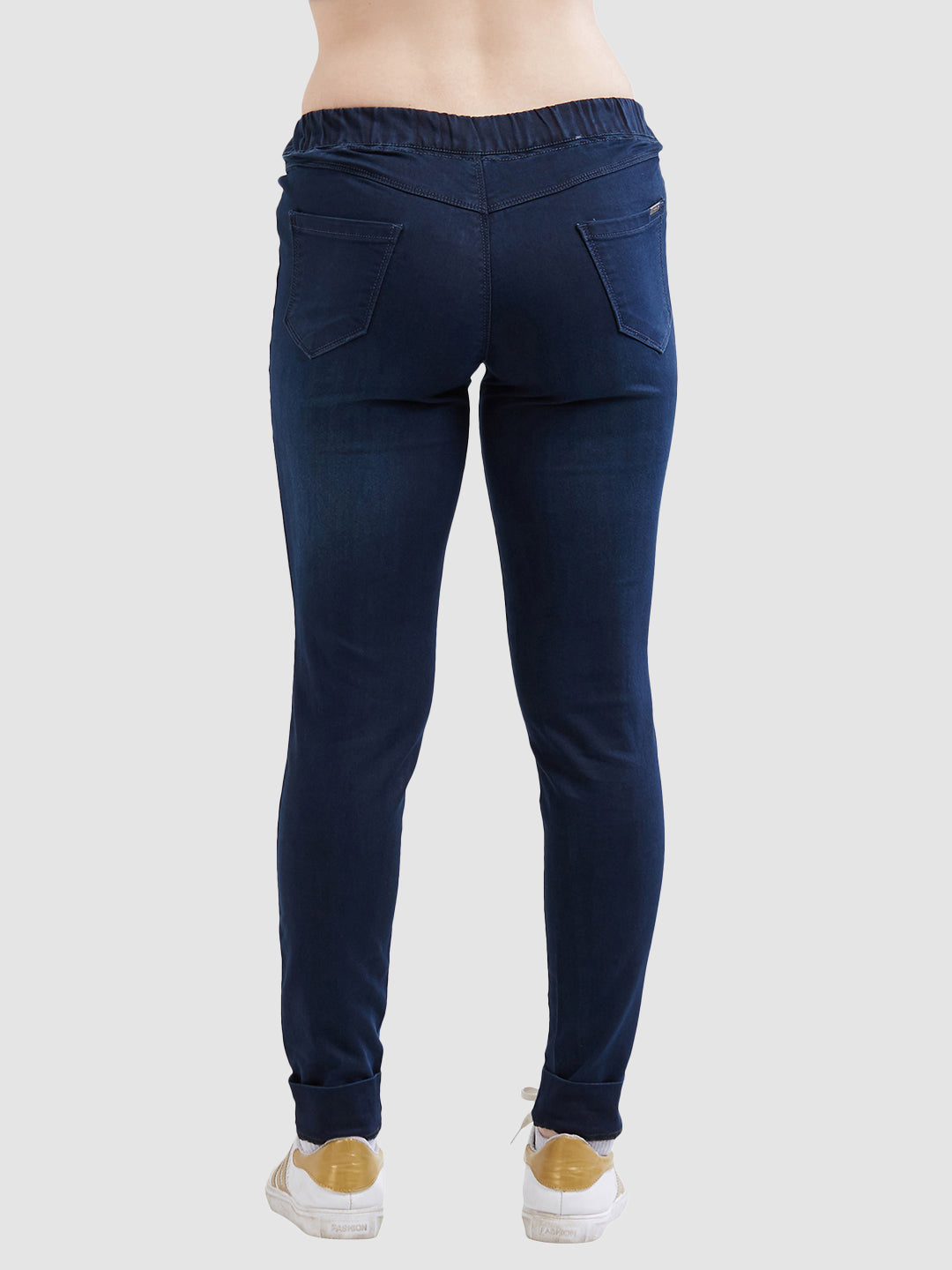 Women Blue Mid-Rise Denim Legging
