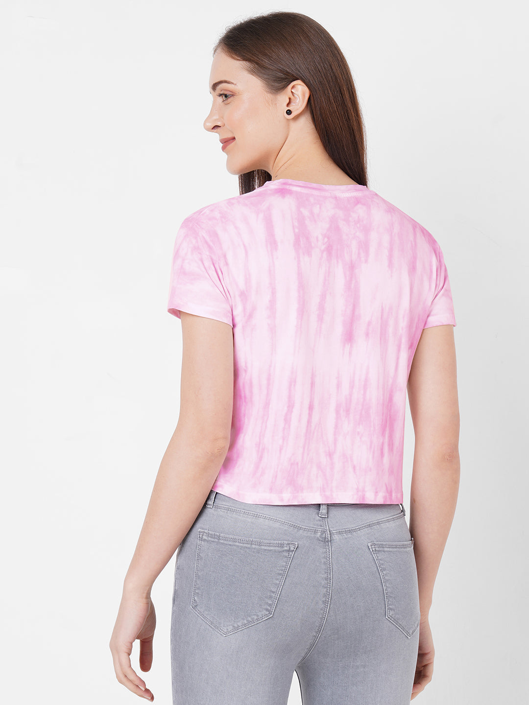 Women Tie & Dye Slim Crop Tees