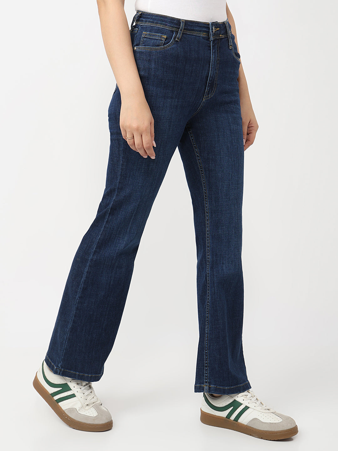 Women Blue Mini Flare Jeans