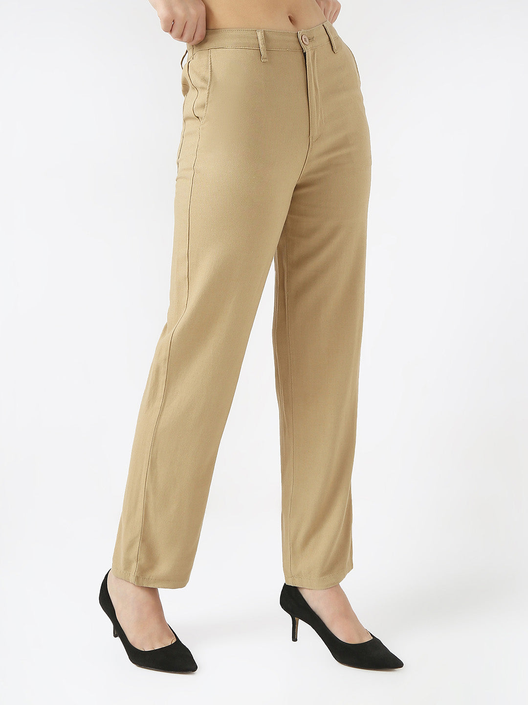 Women High-Rise Loose Straight Fit Korean Pants