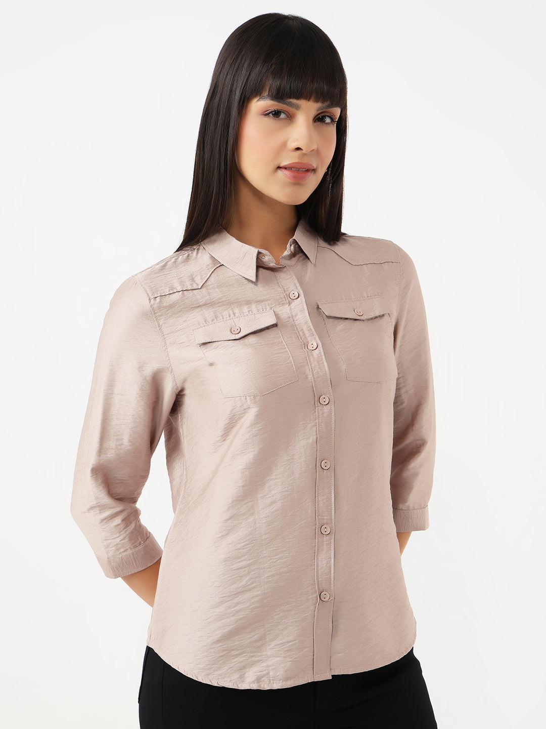 Women Gray Daze Slim Shirt