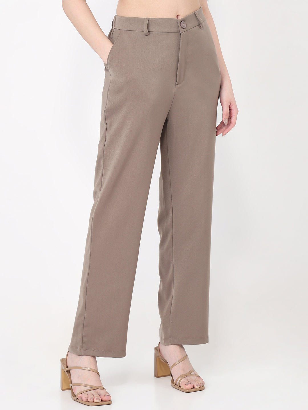 Women Mouse High-Rise Straight Fit Korean Pants