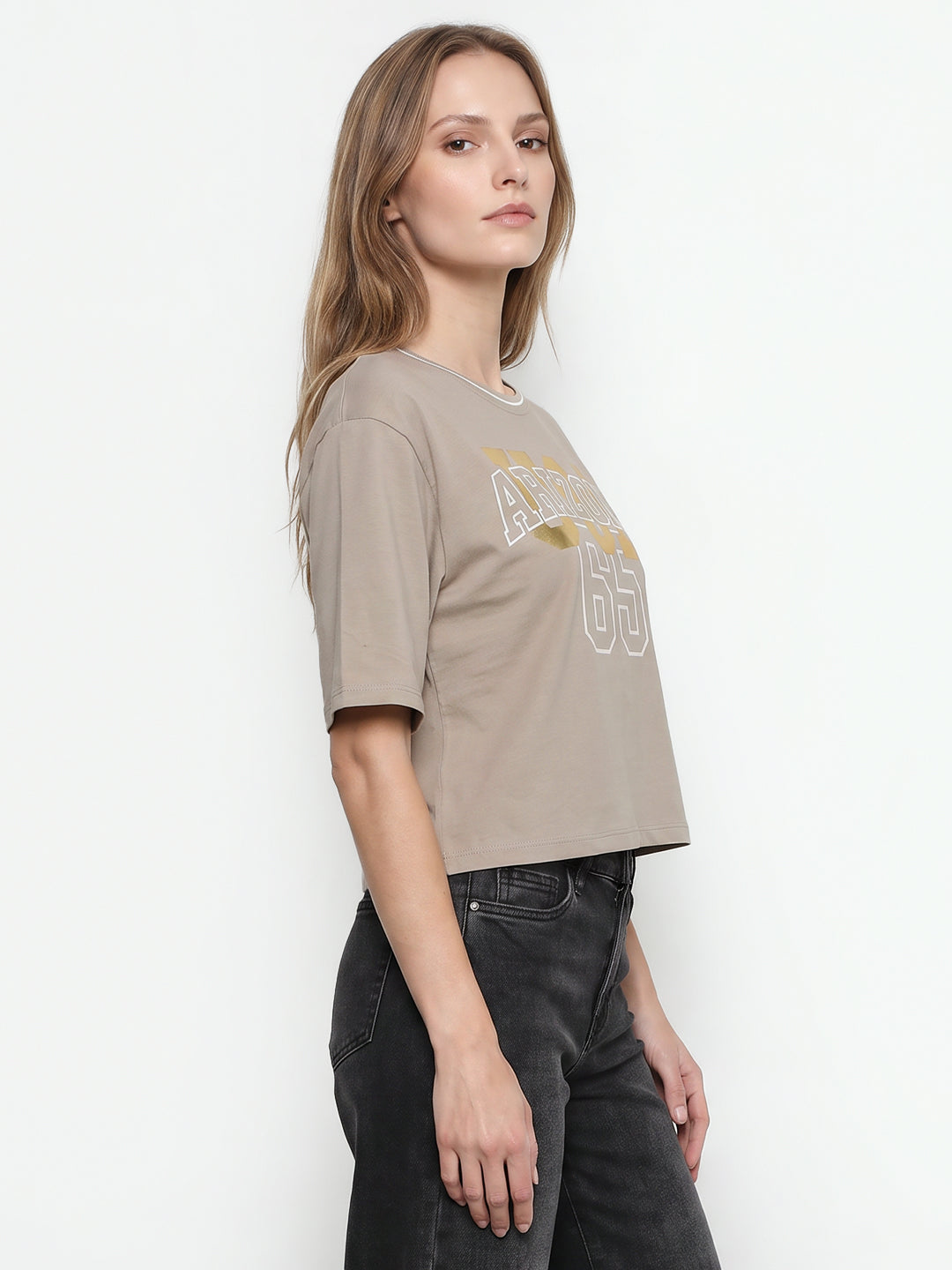 Women Light Oyester Graphic Genz Tees