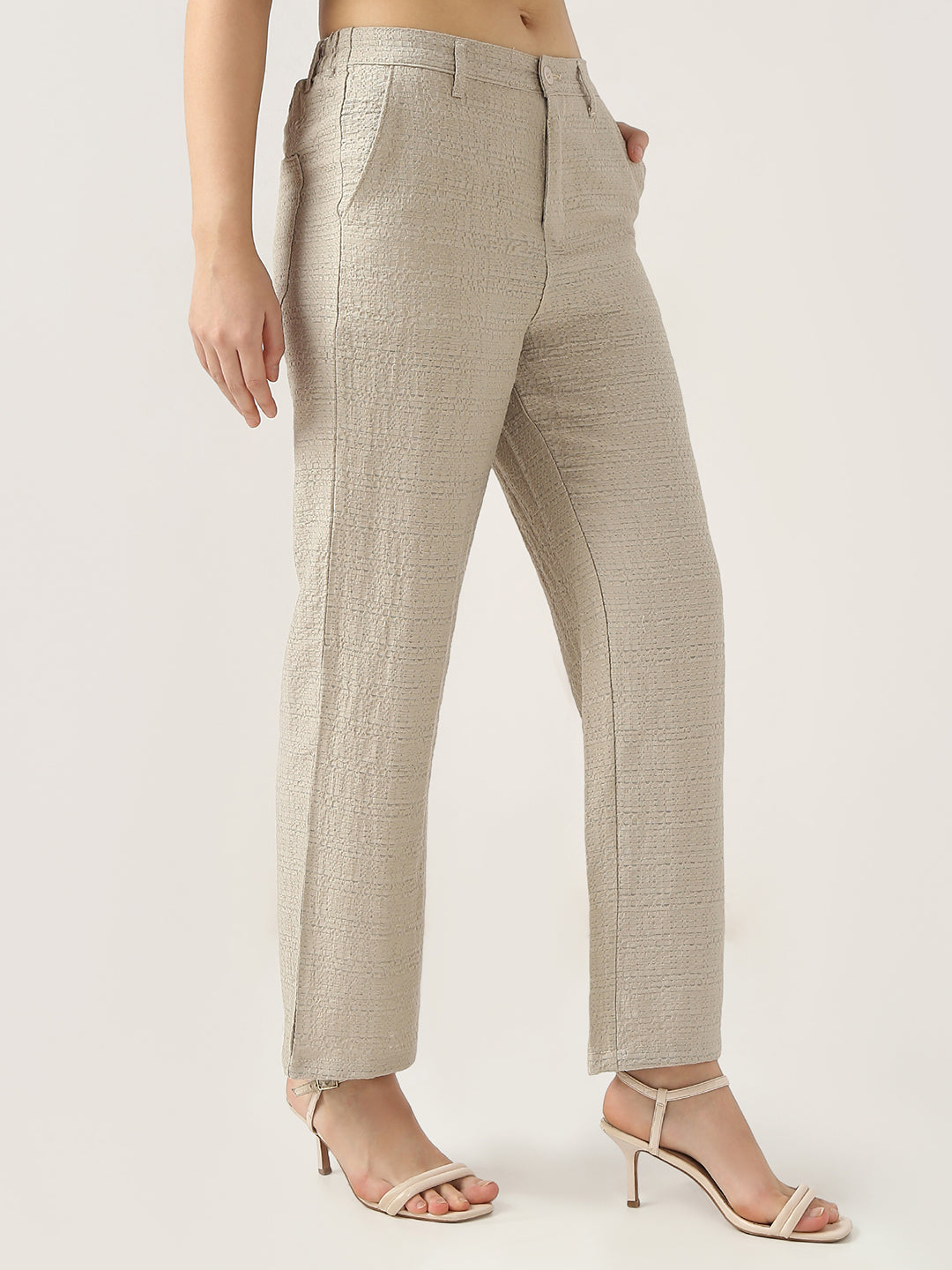 Women High-Rise Loose Straight Fit Pants