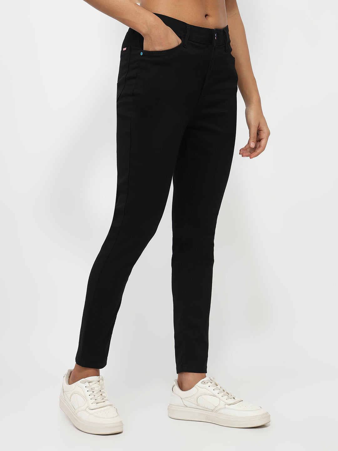 Women Black High-Rise Skinny Jeans