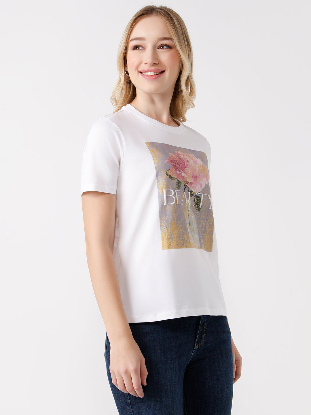 Women Slim Fit Boxy T-Shirt