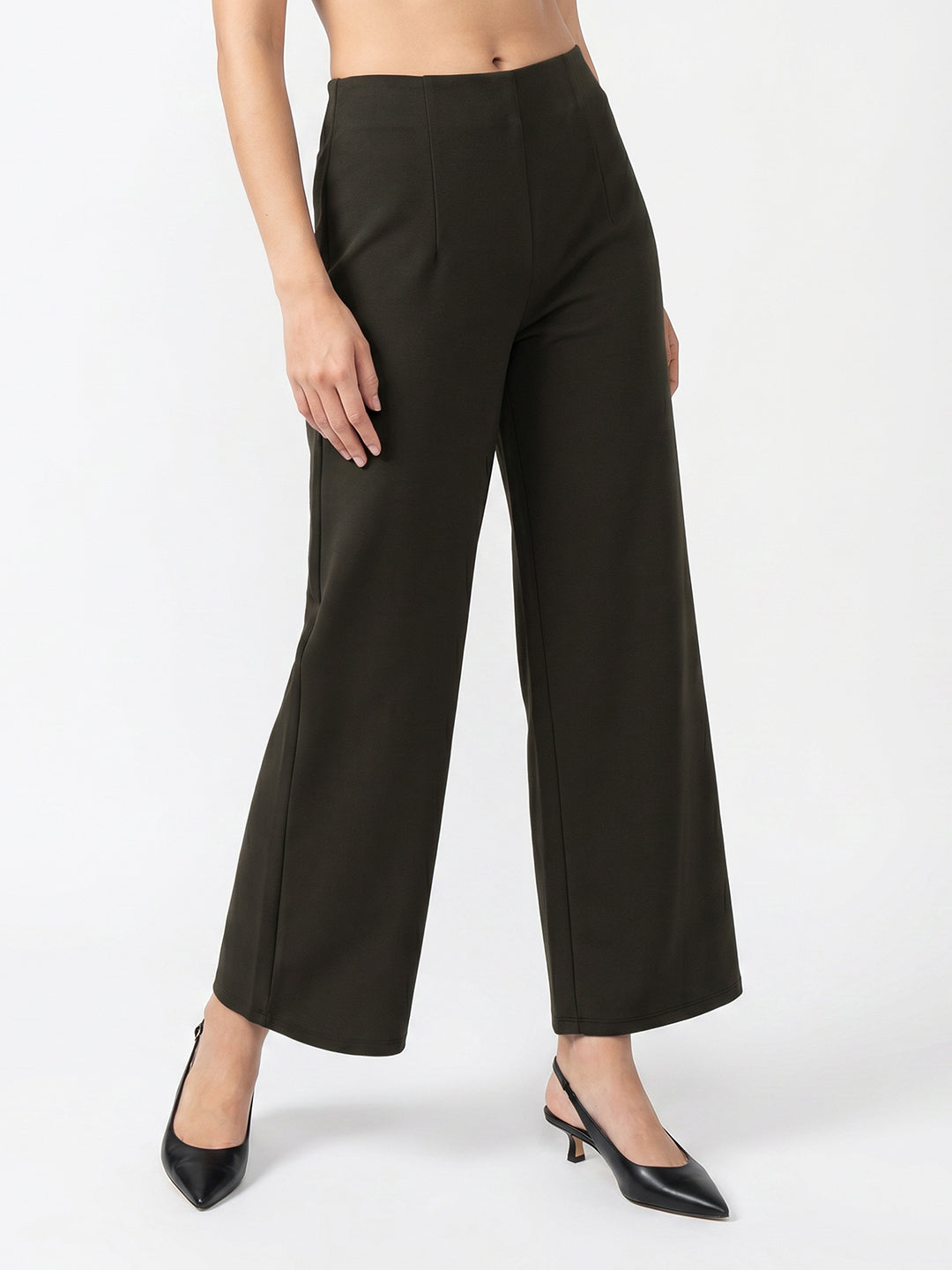Women Smokey Olive High-Rise Tregging