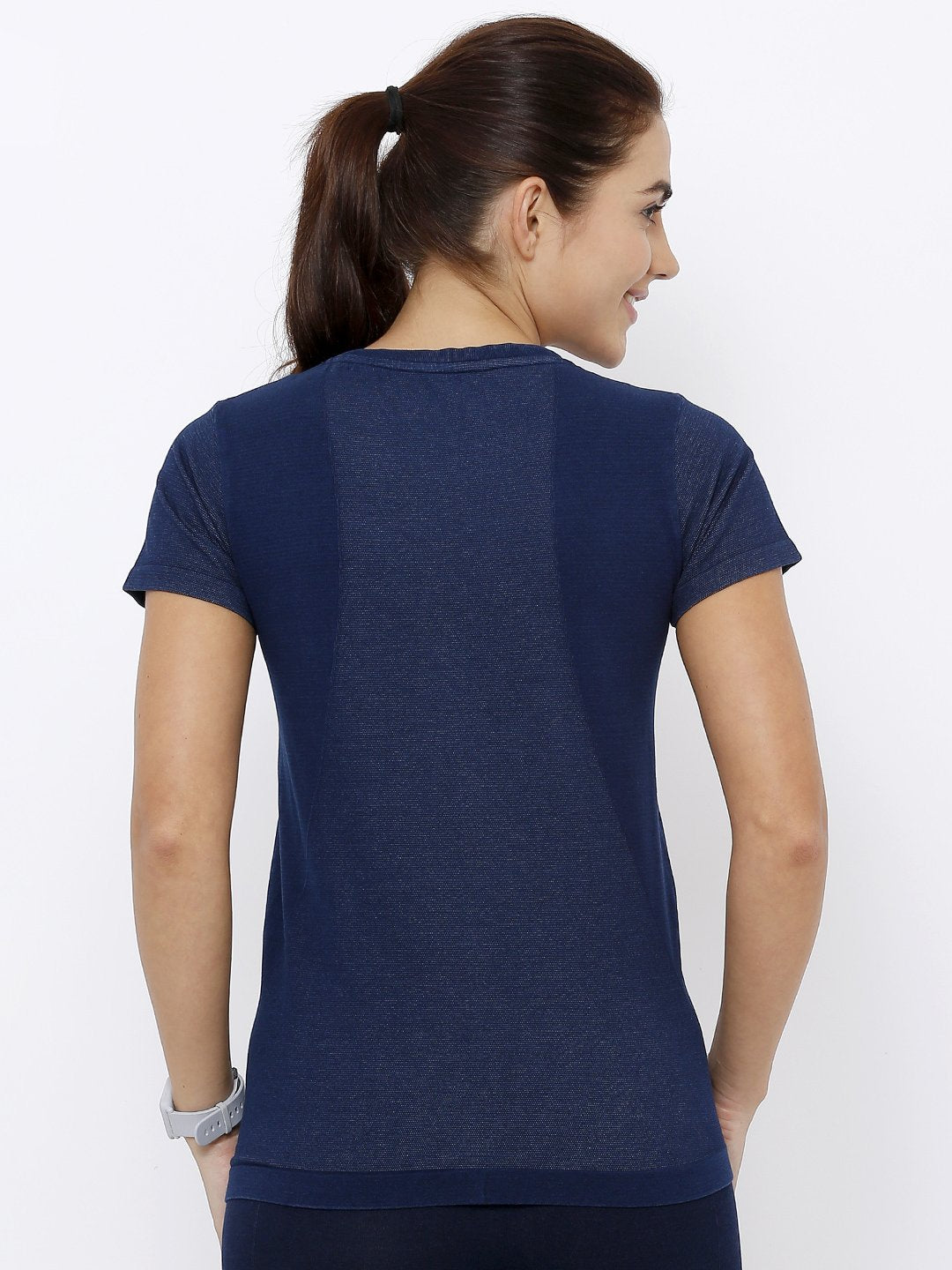 Women Blue Denim Athleisure Top