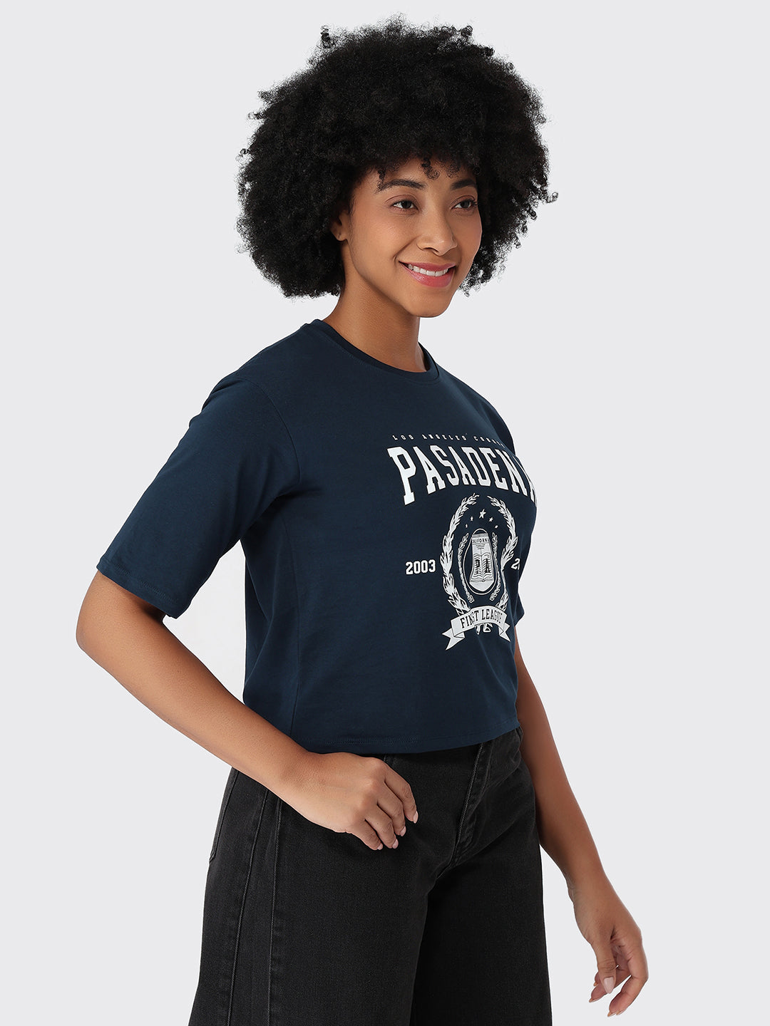 Women Airforce Graphic Crop Tees