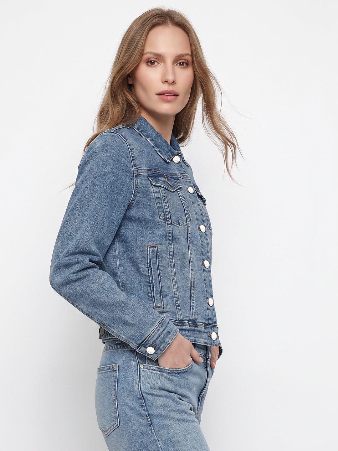 Women Blue Denim Jacket