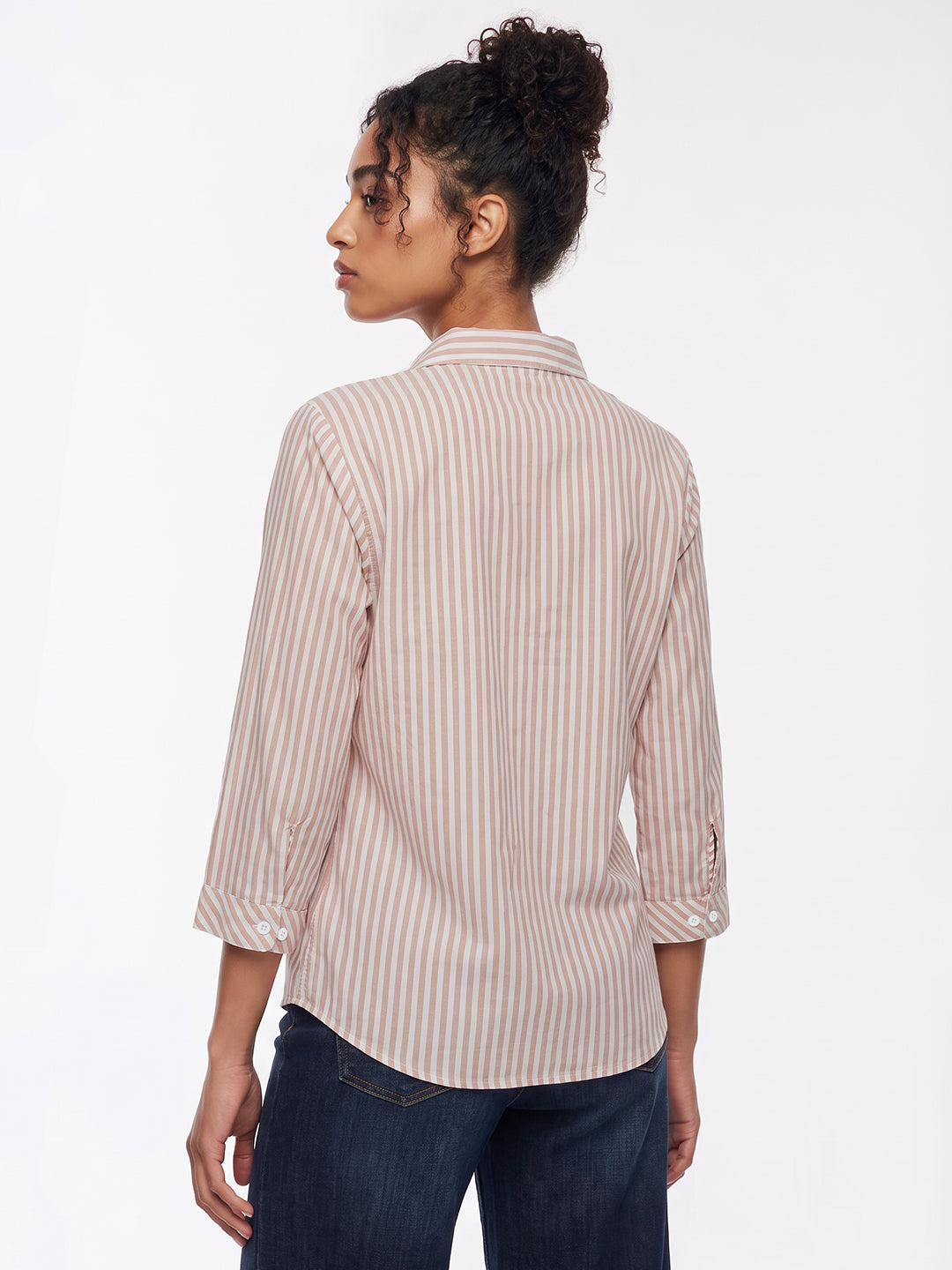 Beige/White Stripe Shirt