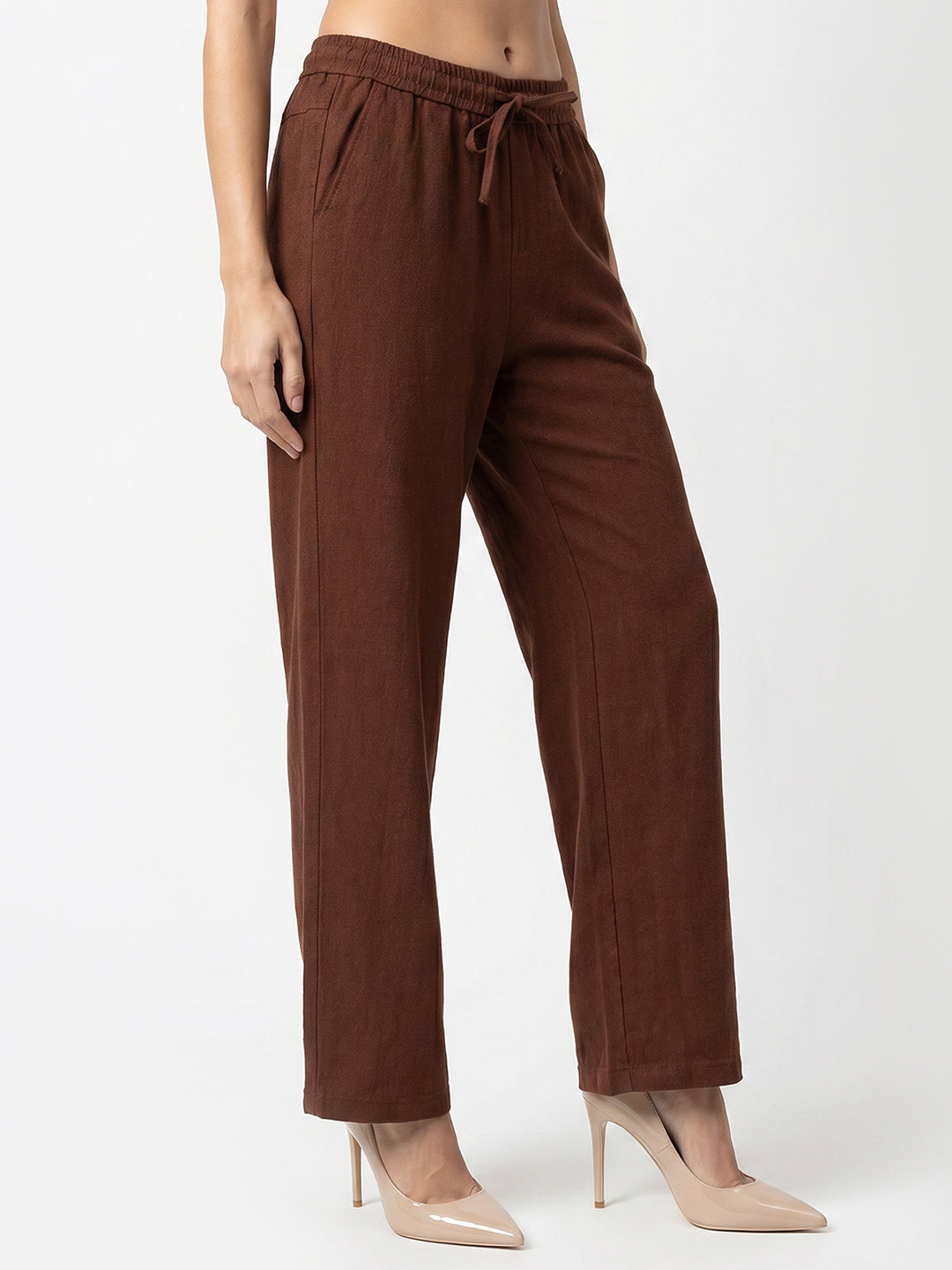 Women Sepia Mid-Rise Trouser