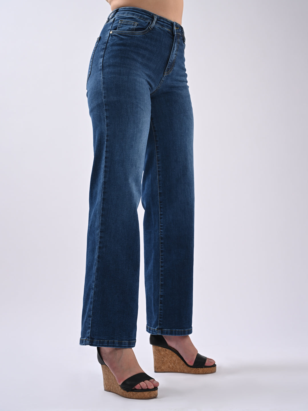 Women High Rise Wide Leg Jeans
