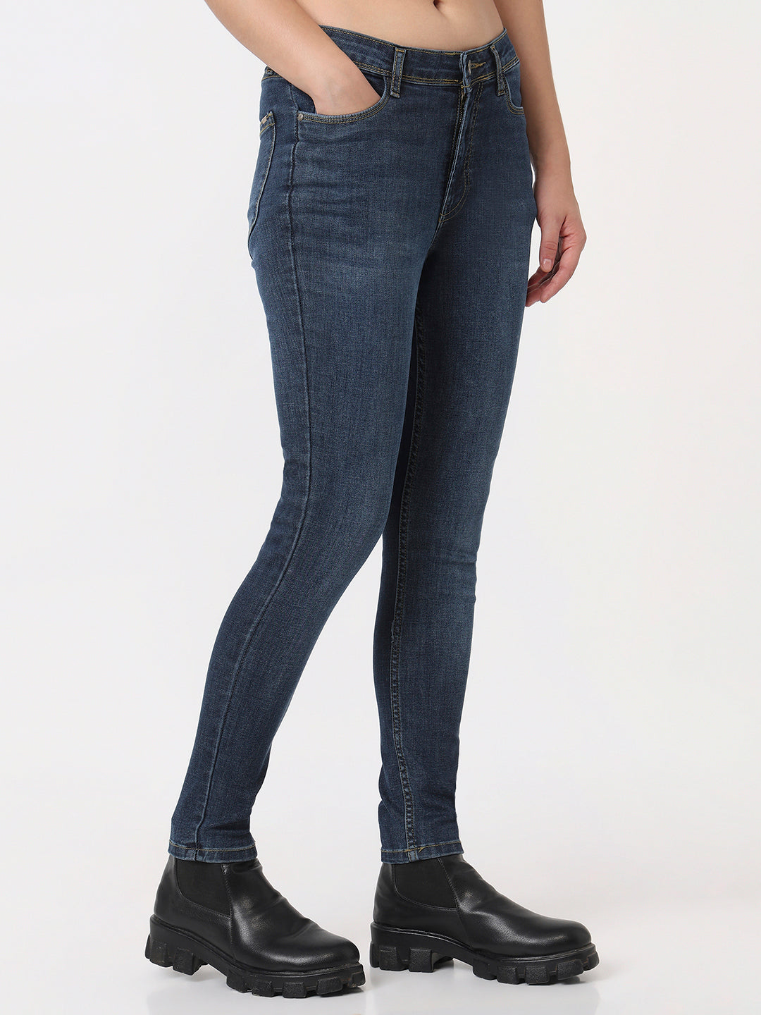 Women Blue High-Rise Skinny Jeans