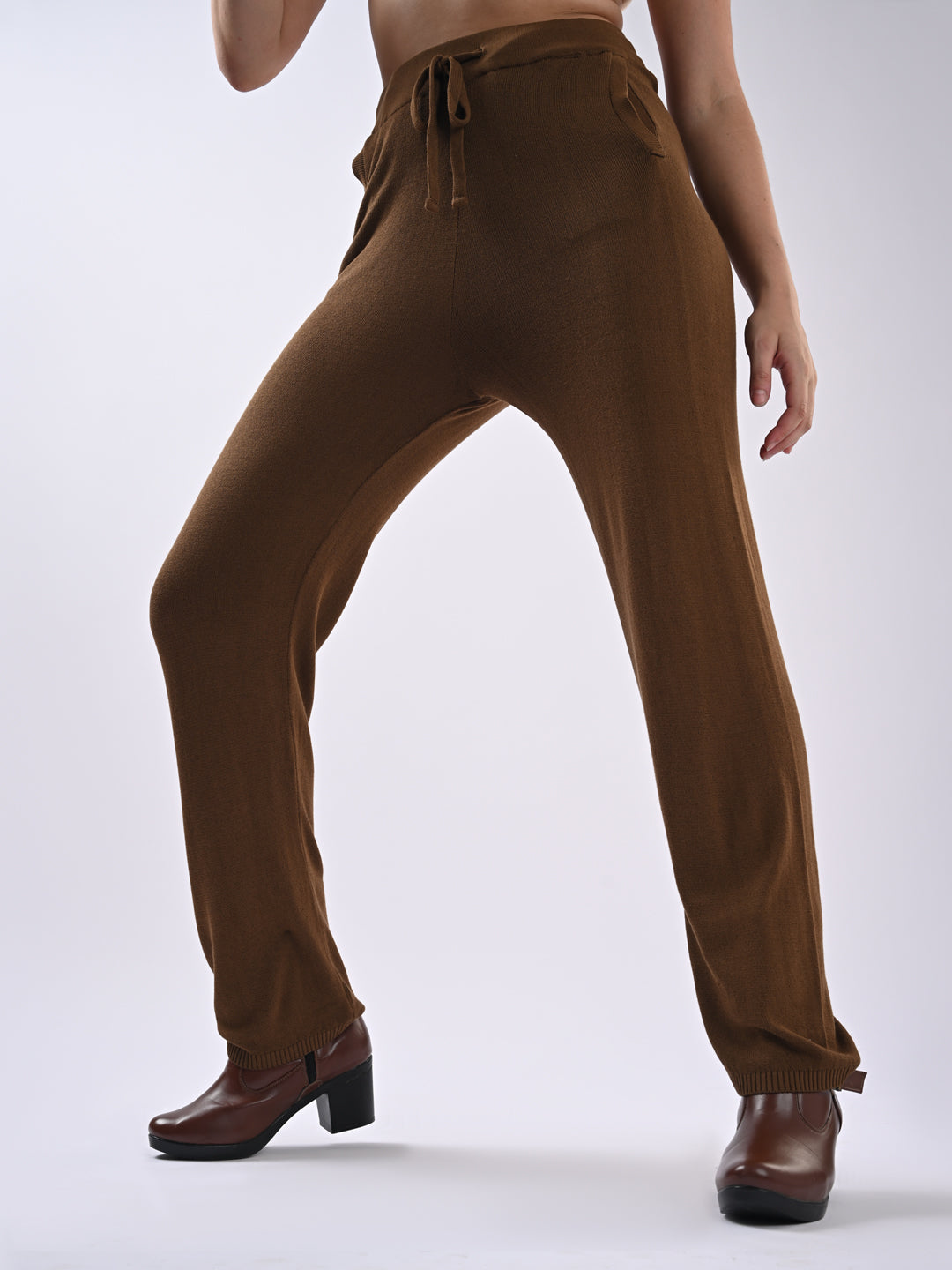 Women Sepia High-Rise Loose Straight Jogger