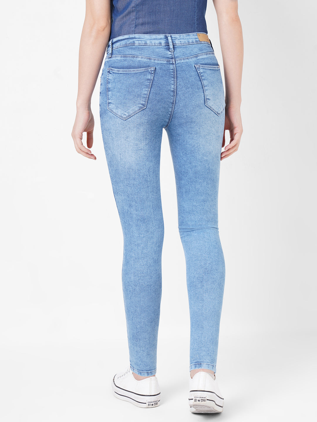 Women Light Blue High-Rise Skinny Jeans